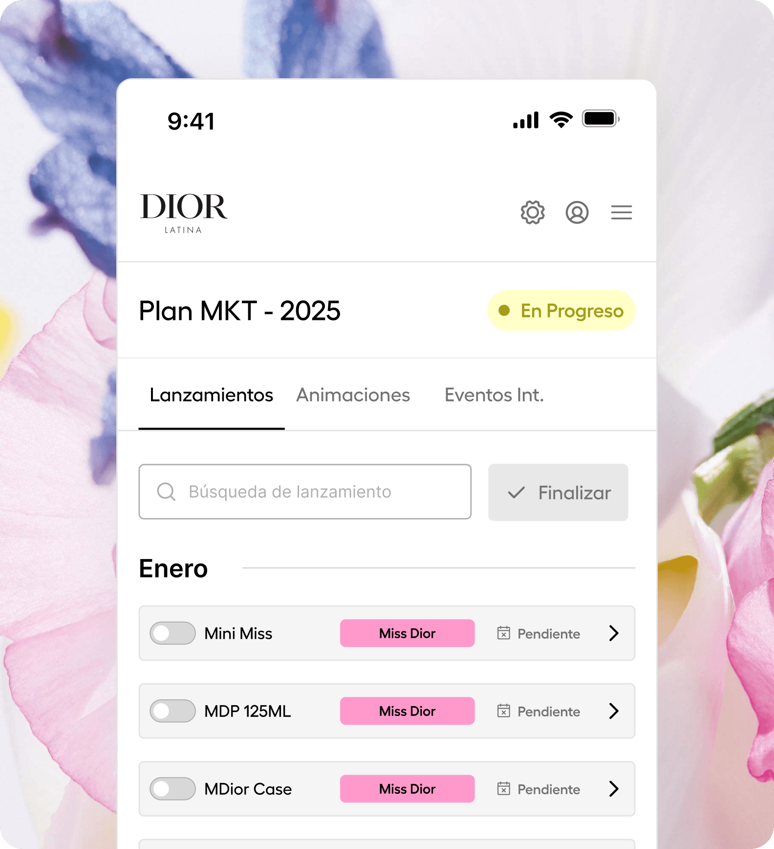 Dior LatAm calendar redesign