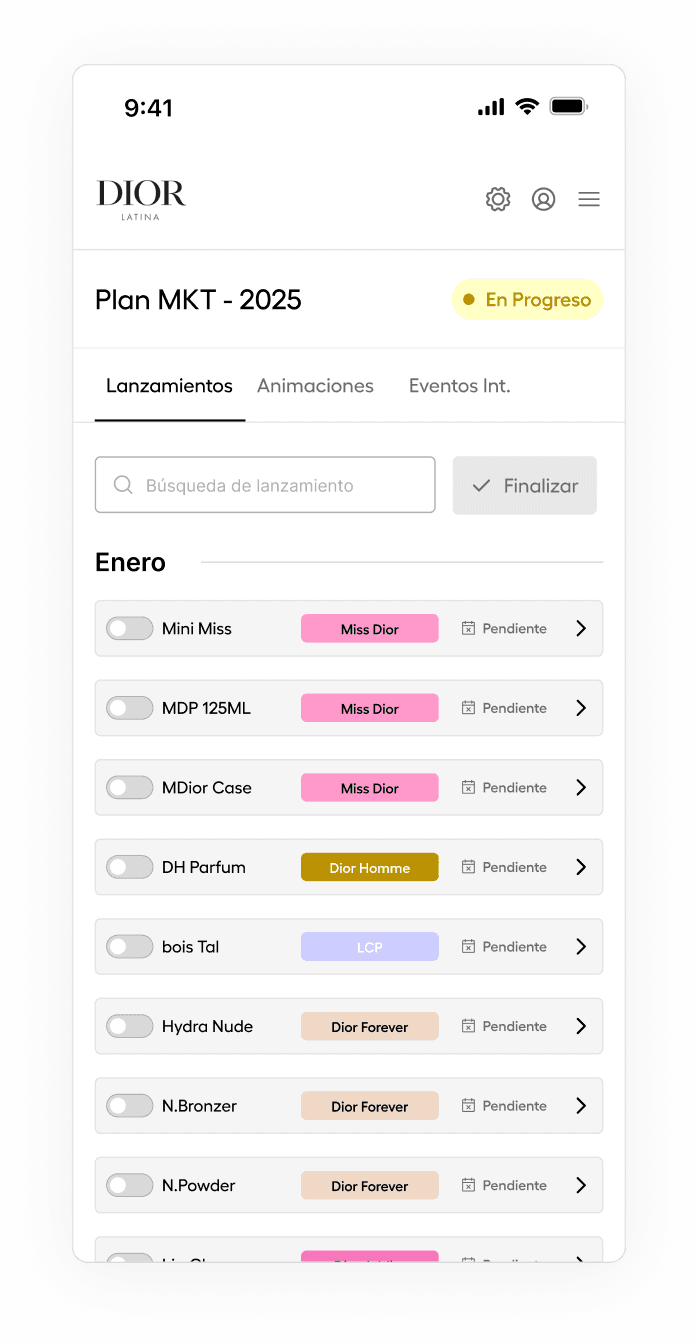 Launch calendar — before
